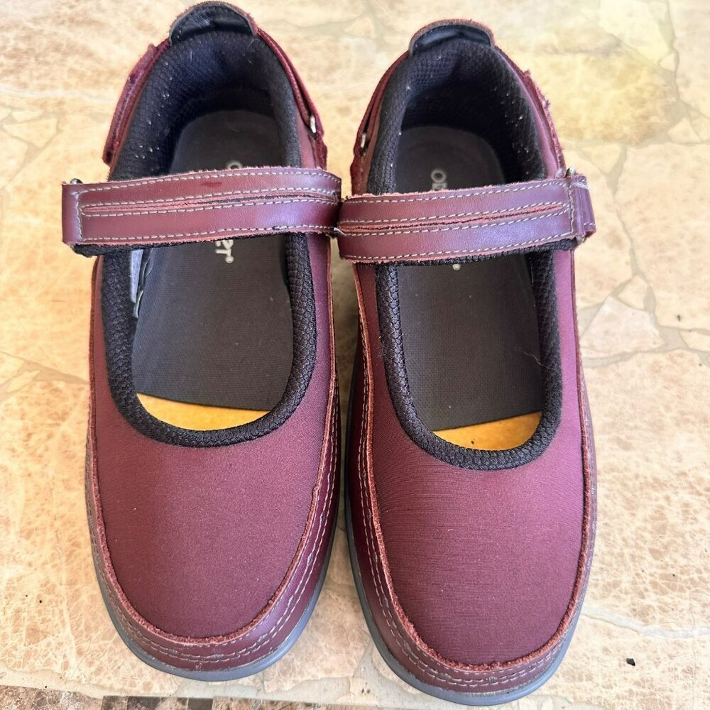 OrthoFeet Mary‎ Jane Shoe Women 6.5 B WIDE Heel Strap Comfort Ergonomic Diabetic